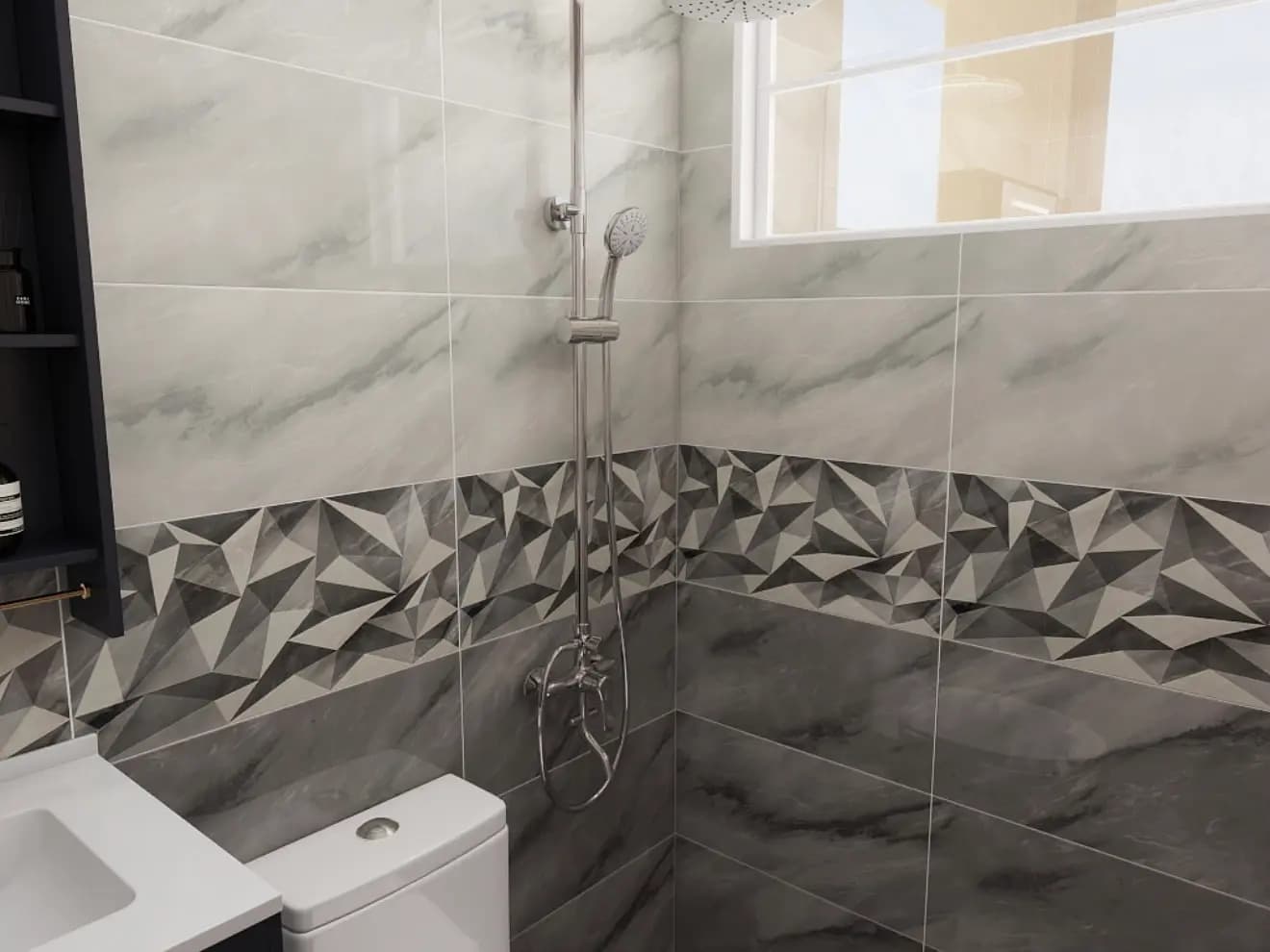 36HY601 SERIES Slow Grey tile design detail 2 - Jubin Berkualiti Teluk Intan