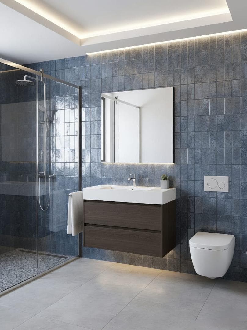 38E0_ Series Navy Blue tile design detail 2 - Jubin Berkualiti Teluk Intan