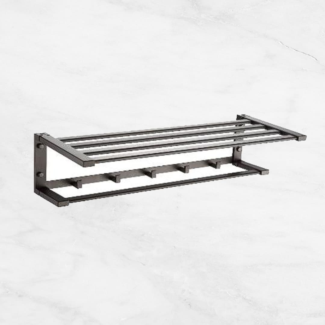 (Alu Series) Foldable Towel Rack Gun Metal - Premium Floor & Wall Tiles in Teluk Intan, Bidor, Perak